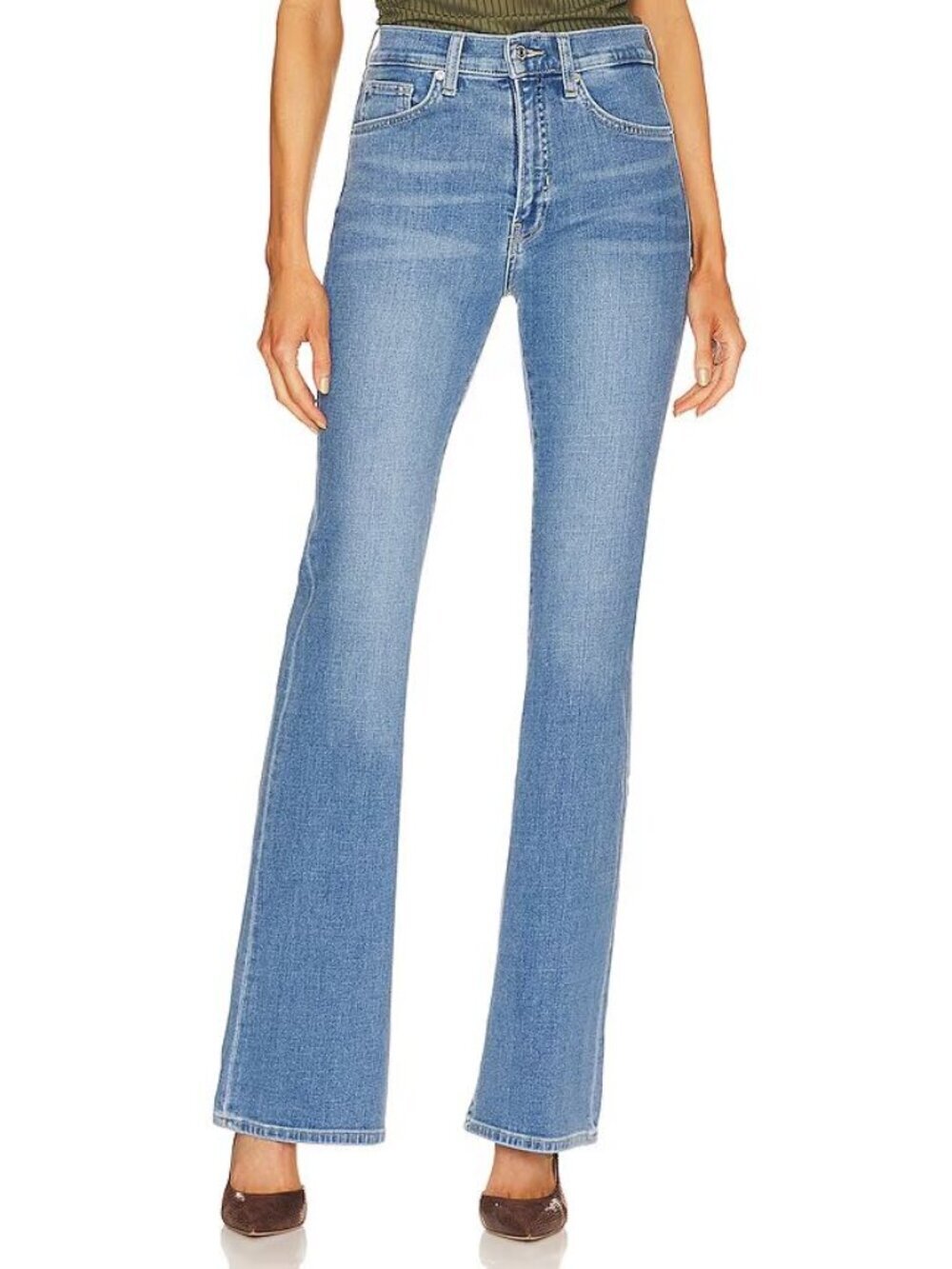 Veronica Beard Beverly Skinny Flare Jeans Sedona River High Rise 31 Blue